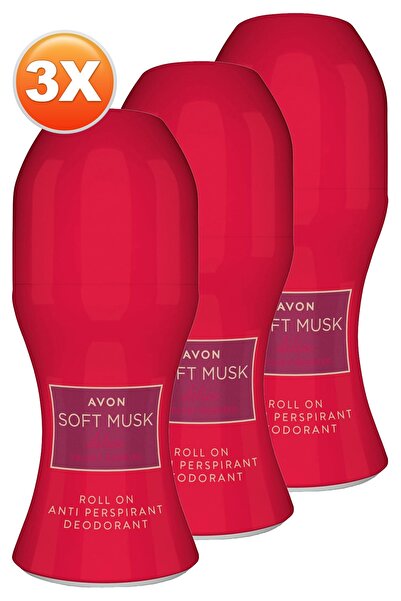 AVON Soft Musk Delice Velvet Berries Kadın Rollon 50 Ml. Üçlü Set