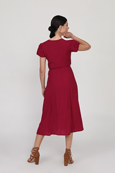 Ceylen Φόρεμα με διπλό γιακά με κουμπιά μίντι μήκους