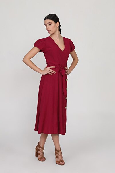 Ceylen Φόρεμα με διπλό γιακά με κουμπιά μίντι μήκους