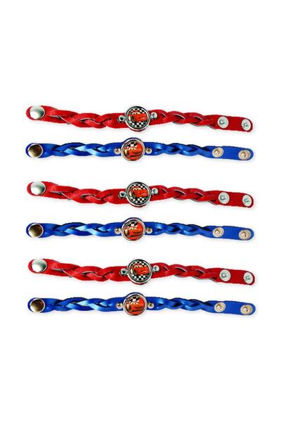 Parti dolabı 6 Adet Cars Arabalar (MCQUEEN) Bileklik Doğum Günü Hediyelik