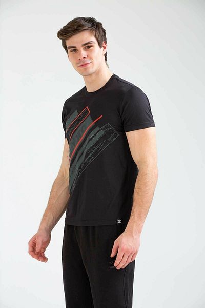 UMBRO Ανδρικό μαύρο μπλουζάκι Teo Basic Tf-0009 Tf-0009 Μαύρο