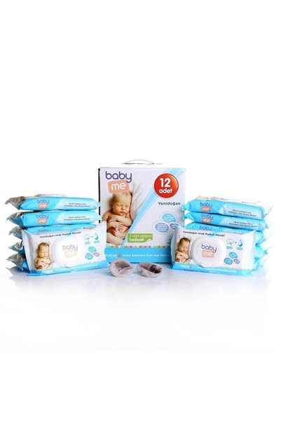Baby&Me Baby Me Yenidoğan Islak Pamuk Mendil Erkek 12x40 Adet