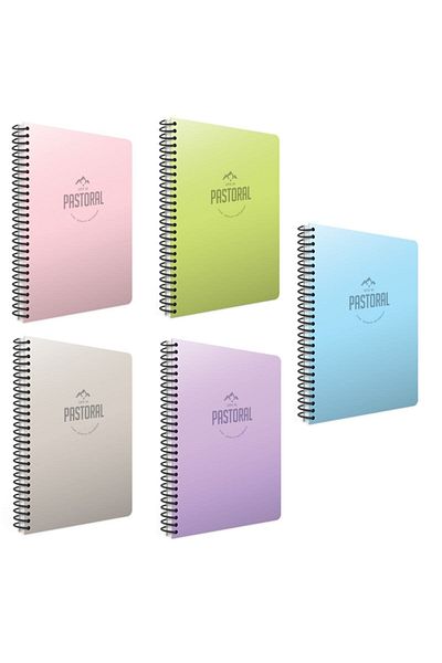 Gıpta Pastoral Spiral A4 72 Sheets Pp Cover Notebook Lined (5 Pieces)