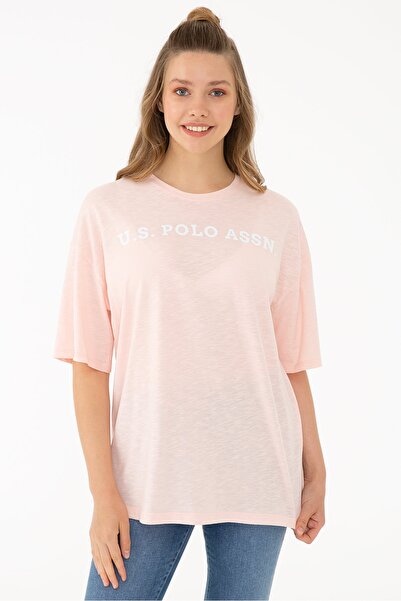U.S. Polo Assn. تي شيرت نسائي وردي
