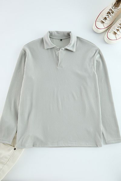 Trendyol Collection Oversize Polo Stone - Μπλουζάκι με ίσιο γιακά TMNAW25PO00001