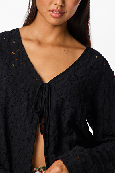 PIECES Cardigan cu mânecă lungă PCJANESSA - Detalii cu cravată W, Top LS de calitate (REF 17141862 )