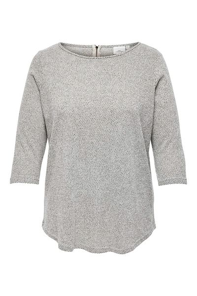 Only Carmakoma LDS Jersey - μανίκι 3/4, λεπτομέρεια με φερμουάρ, μπλούζα με κυρτό στρίφωμα NML19404
