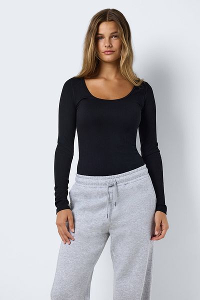 Noisy May LDS JRS - Nahtloser, figurbetonter Langarm-Bodysuit mit Rundhalsausschnitt
