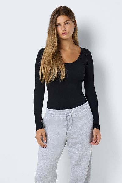 Noisy May LDS JRS - Nahtloser, figurbetonter Langarm-Bodysuit mit Rundhalsausschnitt