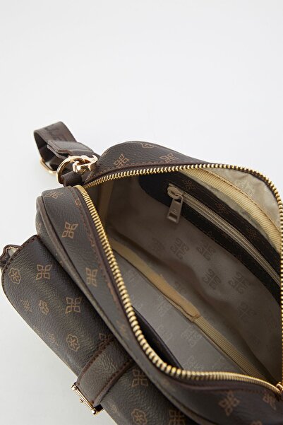 Pierre Cardin Braune Monogramm-Umhängetasche für Damen 05PO23Y1726