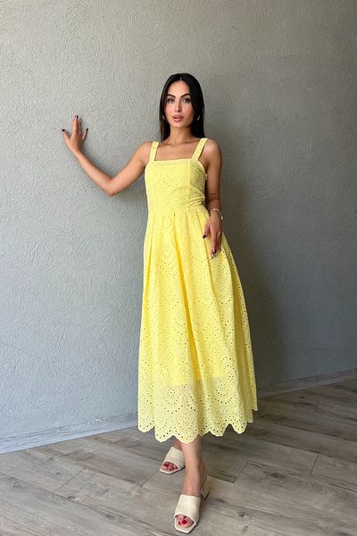 Seda Yalçın Atelier Embroidery Yellow Dress - Hanger Detailed