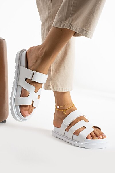 Shakrak Amelia Bem - Λευκές παντόφλες Velcro