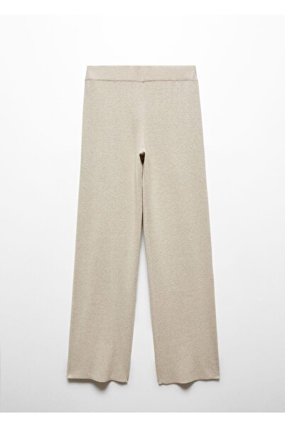 MANGO Woman Pamuklu Keten Triko Pantolon