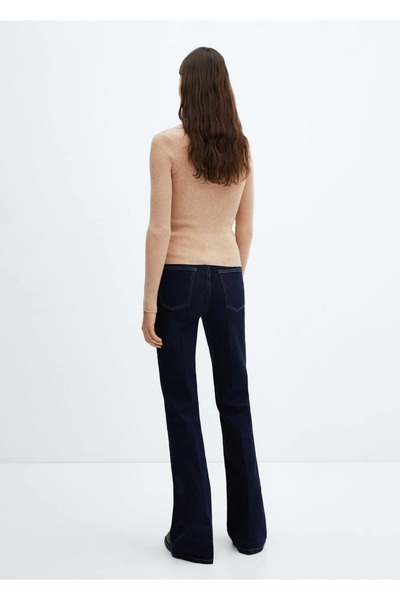 MANGO Woman Kardigan s žebrovaným výstřihem do V