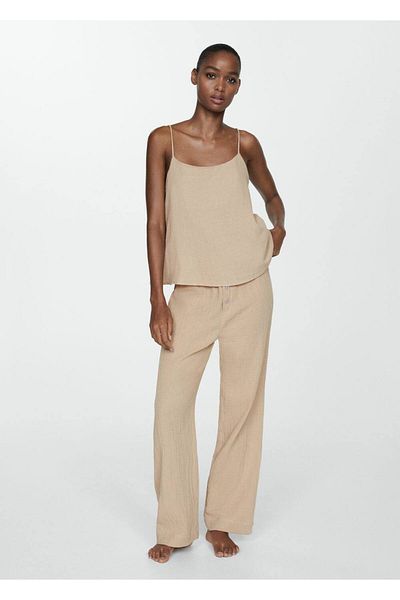 MANGO Woman Top z bavlneného tylového pyžama