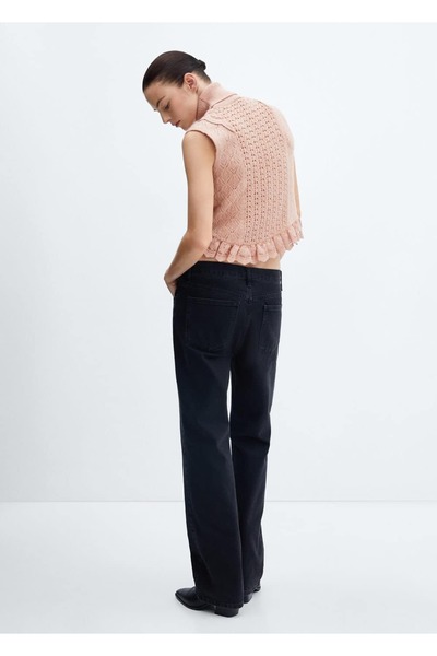 MANGO Woman Fırfırlı Delikli Yelek