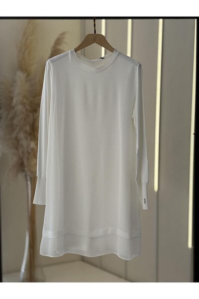 EFRAZE Ecru Chiffon Long Sleeve Underwear 875