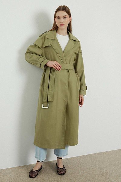 Hooopstore Çağla Gabardine Trench Coat - Aller Detailed