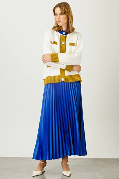 Hooopstore COLOR BLOCKED CARDIGAN - ECRU