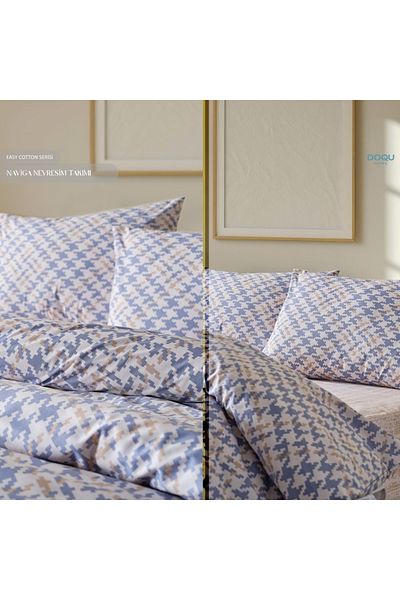 Doqu Home Naviga - طقم غطاء لحاف قطني سهل فردي