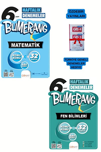 Günay Yayınları 2025 YENİ 6.Sınıf 32 Hafta Bumerang Haftalık Matematik-Fen Bi...