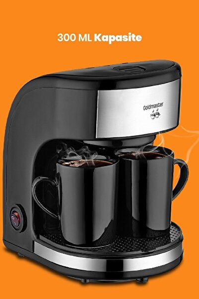GOLDMASTER Colombia Yıkanabilir Filtreli Çift Kupalı Filtre Kahve Makinesi