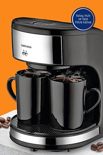 GOLDMASTER Colombia Yıkanabilir Filtreli Çift Kupalı Filtre Kahve Makinesi