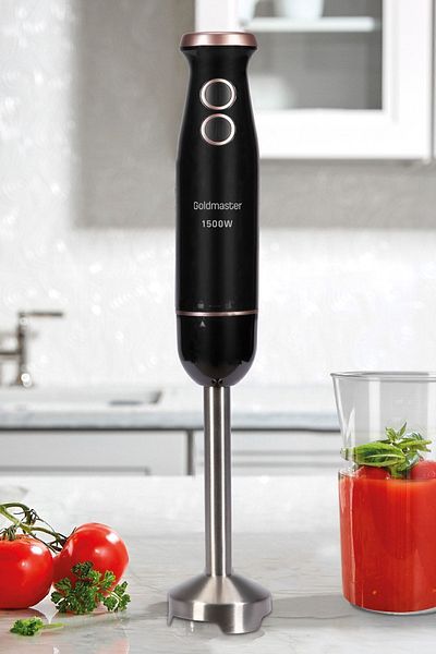 GOLDMASTER طقم خلاط يدوي من بيست ميكس بقوة 1500 وات و4 شفرات من الفولاذ المقاوم للصدأ Gm-7272