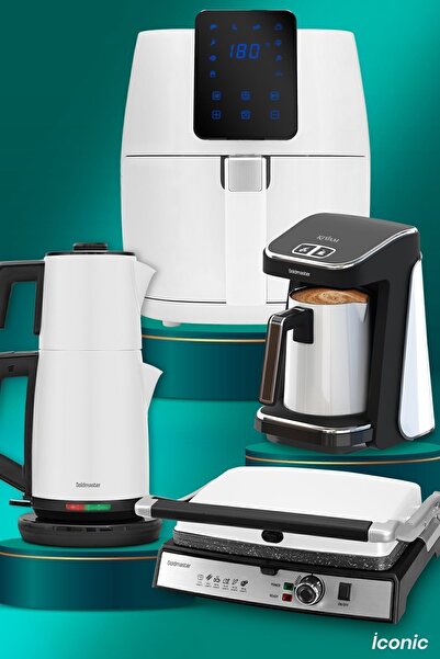 GOLDMASTER İconic 15 Parça Airfryer Sıcak Hava Fritöz Avantajlı Elektronik Evlilik Paketi Mutfak Çeyiz Seti
