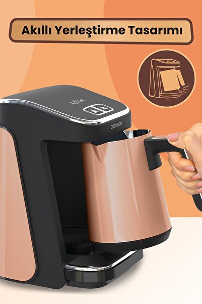 GOLDMASTER Prokıvam Gold Geniş Hazne Çelik Cezveli Akıllı Yerleştirmeli Türk Kahve Makinesi