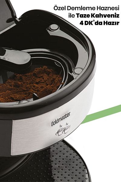 GOLDMASTER Ömrüm Washable Filter, Double Cup, Special Brewed Filter Coffee Machine