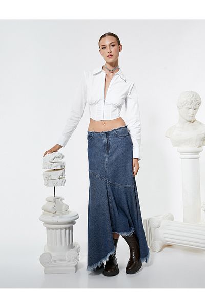 Koton Cămașă Crop Corset cu fermoar