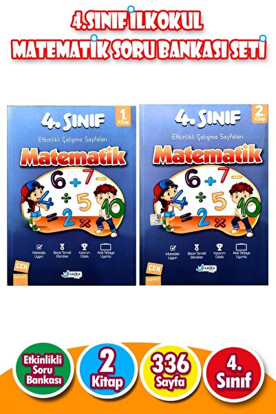 Harika Kitap 4.Sınıf İlkokul Matematik Soru Bankası Seti - 2 Kitap - 336 Sayfa