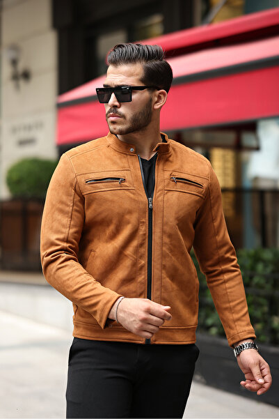 gm giyimarket Ανδρικό σουέτ μπουφάν Slim Fit