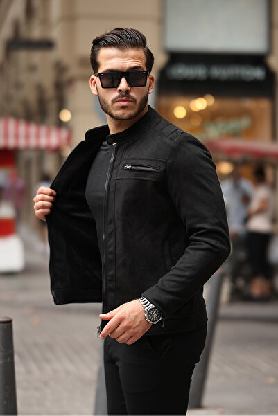 gm giyimarket Ανδρικό σουέτ μπουφάν Slim Fit