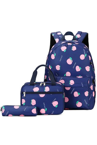 Go Veform Set de 3 genți de școală pentru fete - compartiment de protecție pentru laptop, rucsac ortopedic, cutie de prânz, castel