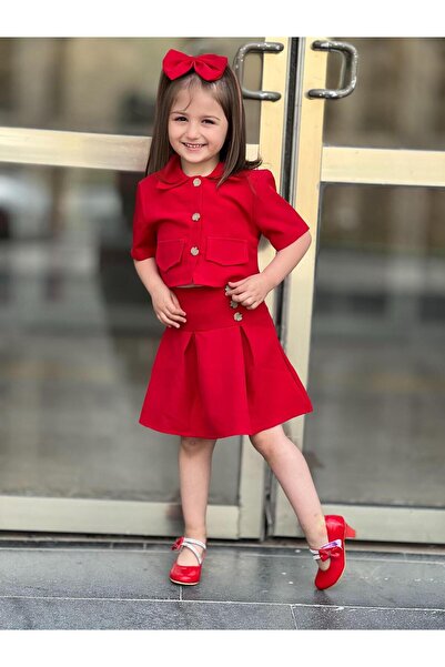 Fatma Kına Fenomen Kids Etekli Ceketli Kız Takım