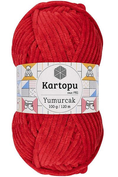 Kartopu Red Yarn Outdoor Yumurtak Velvet Πλεκτό Χέρι - K165