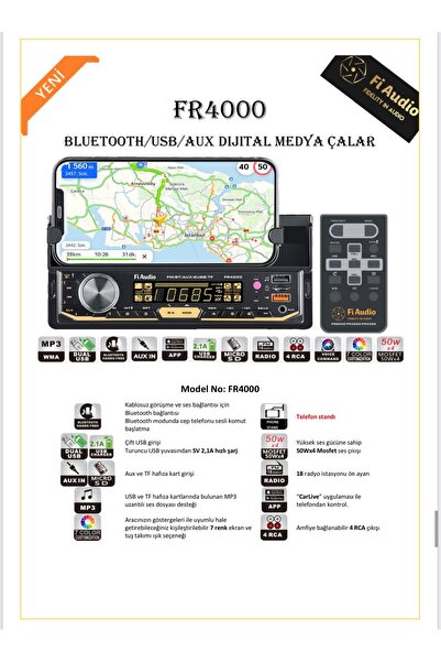 Leader fi Audio FR4000 TELEFON STANDLI BLUETOOTH/USB/AUX DİJİTAL MEDYA ÇALAR ...