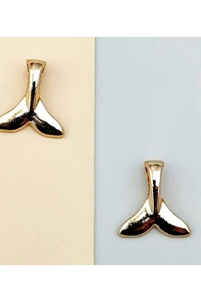 takitokaciniz Gold Kaplama Balina Kuyruğu Kolye Küpe Aparatı