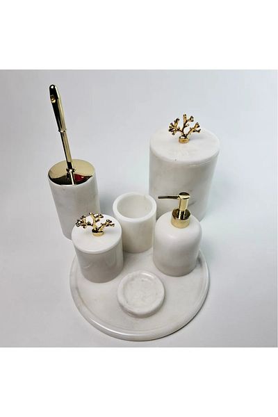 ege gross White Marble Bathroom Set 7Li/Marble Bathroom Set