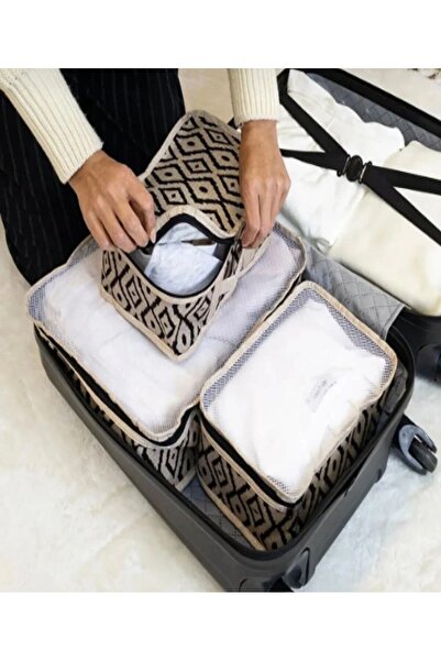 Charlotte Candle BOHE 3’lü Bavul İçi Düzenleyici Seyahat Çantası Organizer Hurç Valiz İçi Seyahat Hurcu