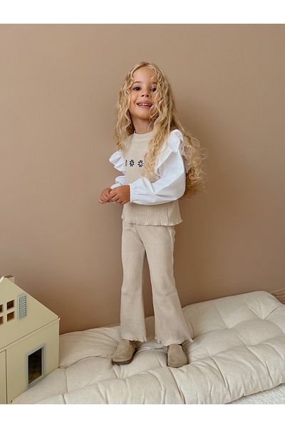 le petit sole Embroidered Camisole Set for Girl - Top and Bottom Set