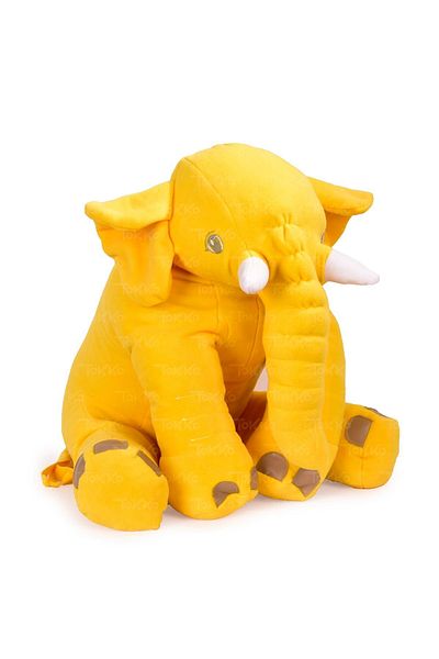 TOKKO 60 cm Plush Soft Elephant - XL Giant Size, Baby Elephant, Yellow, Sitting Support and Sleeping Companion