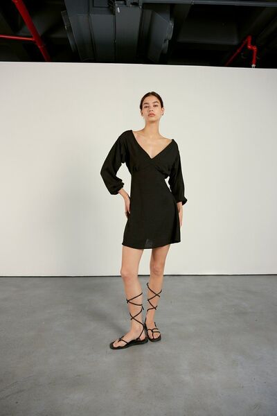 VATKALI Backless Mini Dress Black