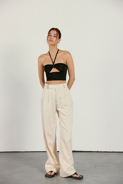 VATKALI Hose mit weitem Bein aus Leinenmischung
