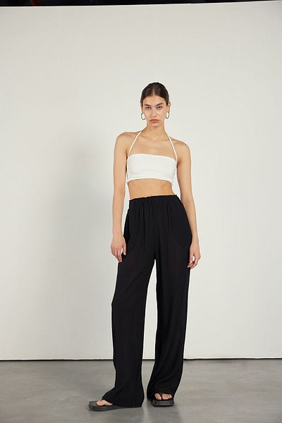 VATKALI Jogger-Hose mit weitem Bein in Schwarz