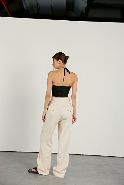 VATKALI Linen Blend Wide Leg Trousers
