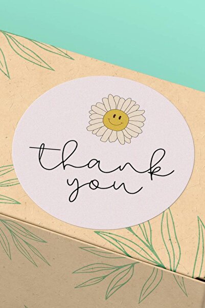 Basic Sense 4x4cm - 45 Adet - Thank You Sticker Teşekkürler Etiketi Pembe Pap...
