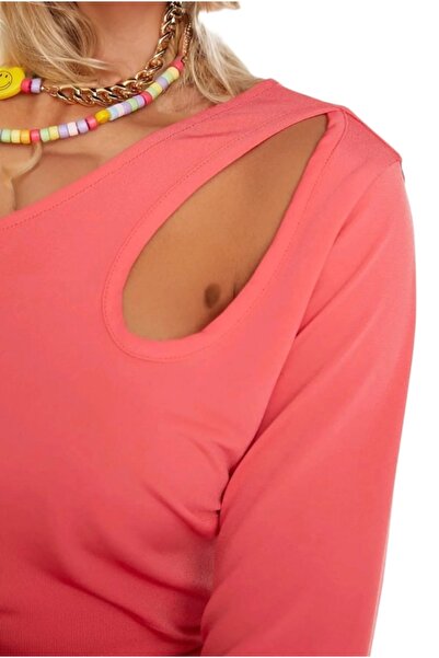 Cassime Ροζ Γυναικείο Πλεκτό Φόρεμα με έναν ώμο